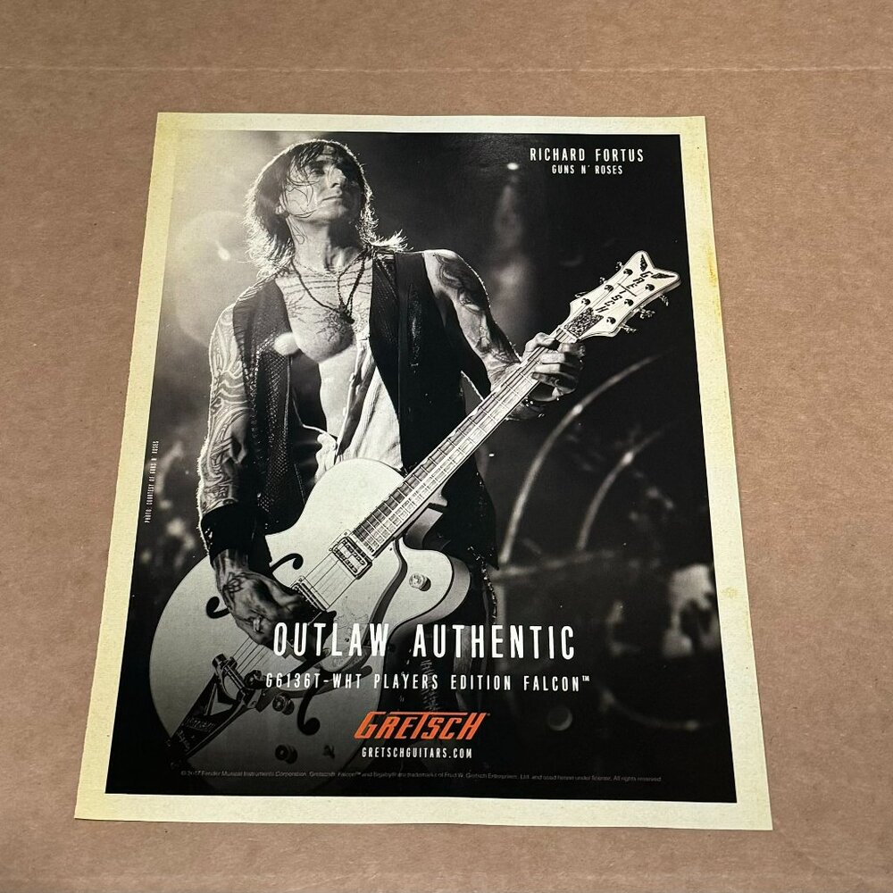 Richard Fortus of Guns N' Roses - Gretsch Guitars - 2017 Print Advertisement